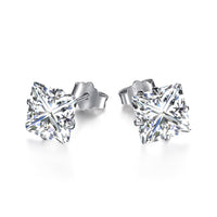 [Aethel]Stylish Shiny Square Center Stone Stud Earrings