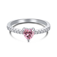 [Aethel]0.5 Carat CaratEternity Charming Heart Shape Lover Ring