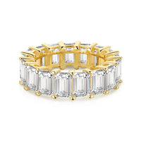 [Aethel]0.75 Carat Elegant Emerald Cut Tennis Ring