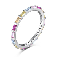 [Aethel]Exquisite Multicolored Emerald Cut Daily Ring