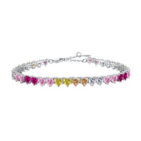 [Aethel]Luxurious Colorful Romantic Heart Shape Lover Bracelet