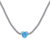 [Aethel]2.0 Carat Sparkling Tennis Heart Cut Necklace