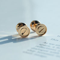 [Aethel]LOVE EARRINGS PINK GOLD 10MM