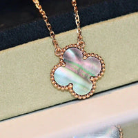 [Aethel]CLOVER 15MM  GRAY MOTHER OF PEARL NECKLACE