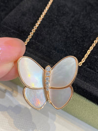 [Aethel]BUTTERFLY GOLD MOP DIAMOND NECKLACE