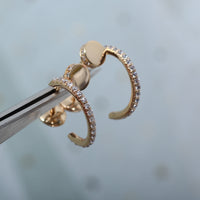 [Aethel]JUSTE EARRINGS 12.75MM PINK GOLD DIAMOND