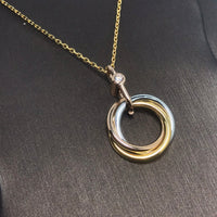 [Aethel]TRINITY SILVER GOLD PINK GOLD NECKLACE