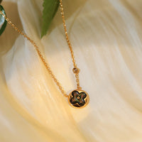 [Aethel]SUN PEDANT PINK GOLD 1 DIAMOND NECKLACE