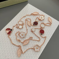 [Aethel]LUCKY SPRING 15 MOTIFS ROSE GOLD NECKLACE