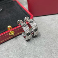 [Aethel] LOVE CERAMIC DIAMOND PAVED SILVER EARRINGS