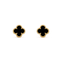 [Aethel]CLOVER MINI 9.5MM BLACK MOP EARRINGS