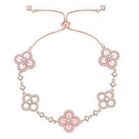 [Aethel]CLOVER 5 MOTIF PINK BLUE RED WHITE BRACELET
