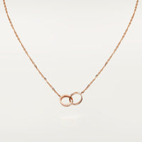 [Aethel] LOVE DOUBLE RING HALF DIAMOND NECKLACE