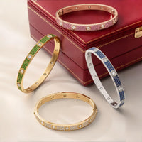 [Aethel]2026 PAVE GEMSTONE LOVE BRACELET 6.1MM 10 DIAMONDS