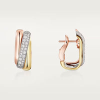 [Aethel] TRINITY HALF DIAMOND  CUSHION EARRINGS