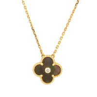 [Aethel]CLOVER 15MM DIAMOND AND MOTHER-OF-GREY NECKLACE