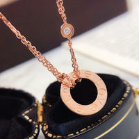 [Aethel]LOVE NECKLACE 16MM 2 DIAMONDS