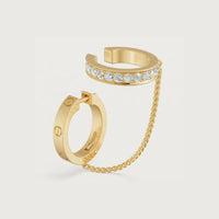 [Aethel] LOVE 3.0MM HALF DIAMOND EARRINGS