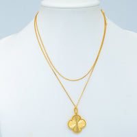 [Aethel]CLOVER 25MM PEDANT NECKLACE GOLD
