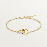 [Aethel] LOVE DOUBLE RING HALF DIAMOND BRACELET