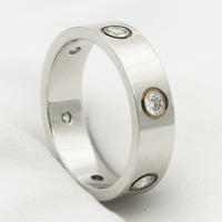 [Aethel]LOVE RING 5.5MM 6 DIAMONDS SILVER