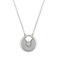 [Aethel]AMULETTE SILVER FULL DIAMOND NECKLACE